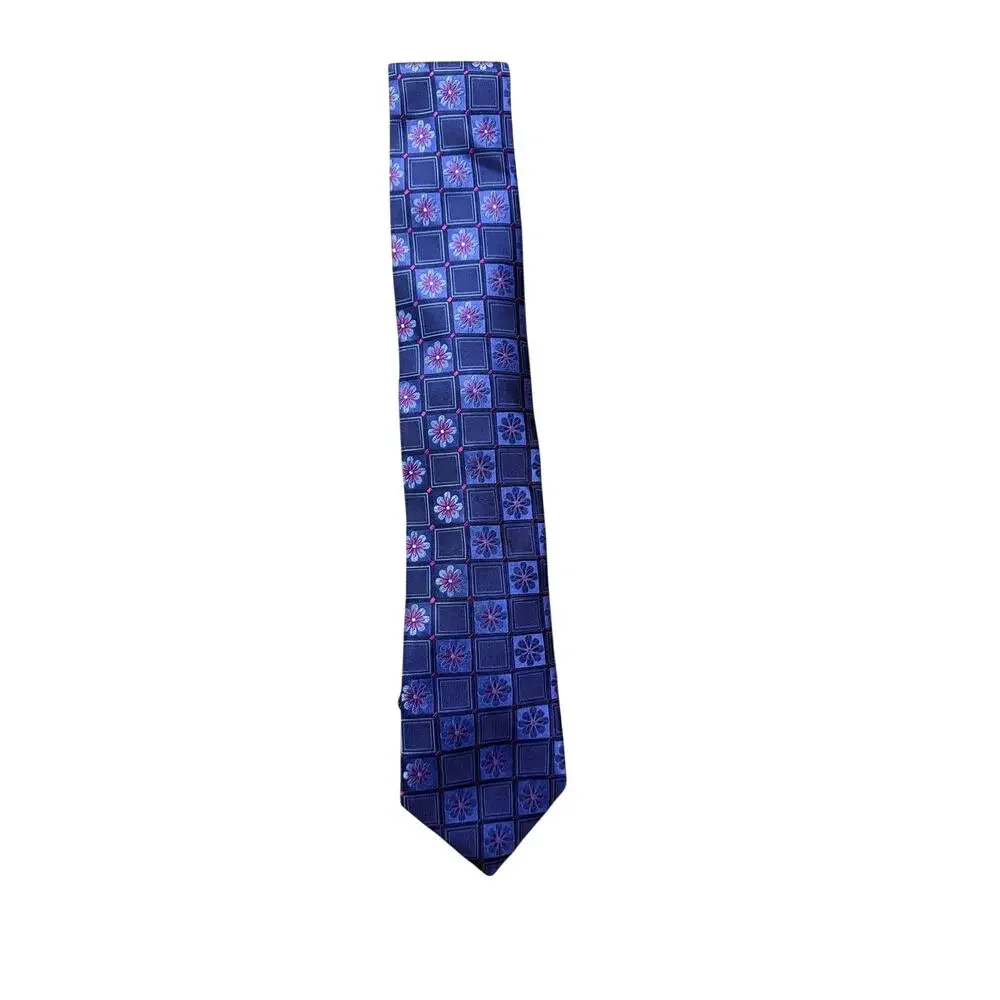 Ted Baker London Blue Floral Medallion 100% Silk Necktie